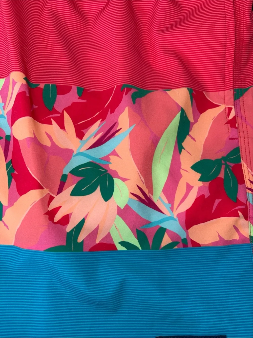 Vineyard Vines Men's Colorblock Tropical Swim Shorts - Red, Multi, Blue